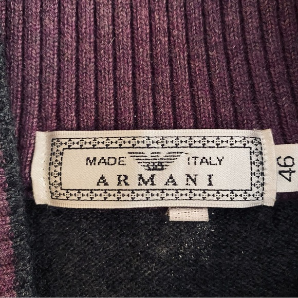 Armani mens 46 wool cashmere half zip sweater - Picture 7 of 9